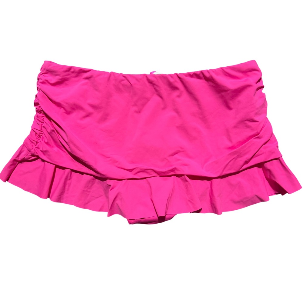 La Blanca Island Goddess Asymmetrical Ruffle Skirted Swimsuit Bottom Pink 4 NEW - Picture 4 of 5